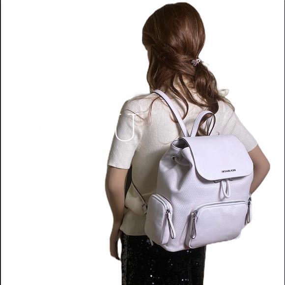 Michael Kors Abbey Vegan Faux Leather Optic White 35S0SAYB3J - Picture 2 of 14